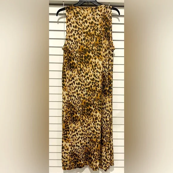 LuLaRoe Leopard Tan Brown Black Animal Print Sleeveless Vest Duster Kimono M - Picture 7 of 7